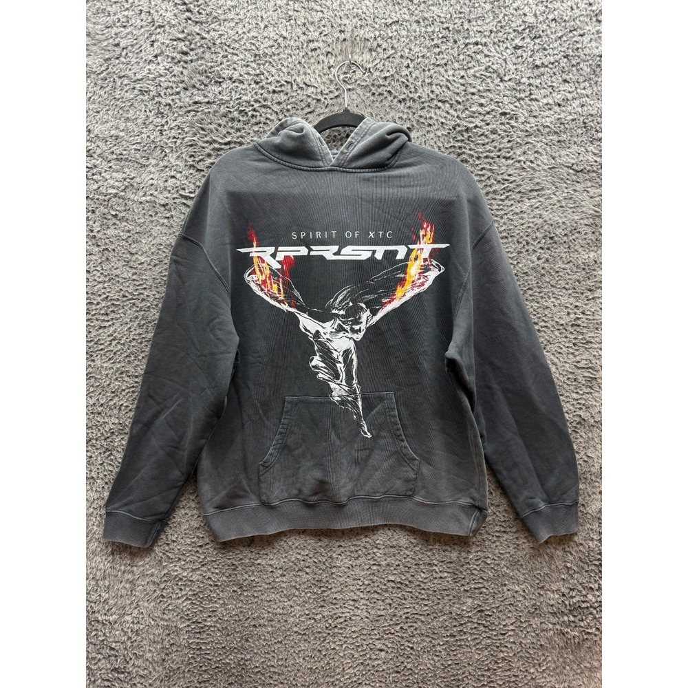 Represent Spirit of XTC Graphic Cotton Pullover Hoodie Black Mens Size M‎